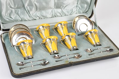 Lot 365 - ROYAL DOULTON; a six setting coffee service...