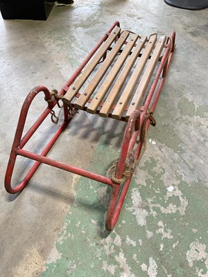 Lot 164 - A vintage sled with wooden slats.