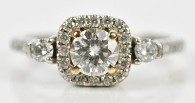 Lot 330 - A 9ct white gold diamond set dress ring, the...