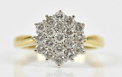 Lot 349 - A yellow metal diamond set cluster type dress...