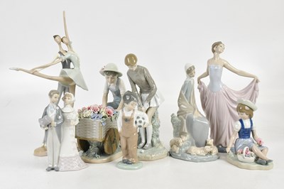 Lot 123 - LLADRÓ; five assorted figures, two Nao and a...