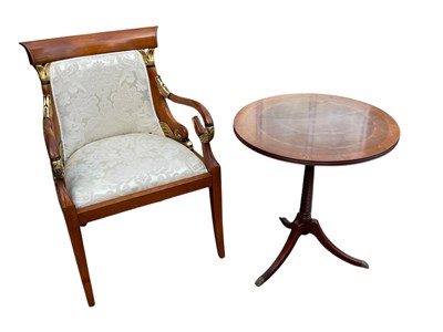 Lot 2241 - A reproduction Empire style elbow chair and a...