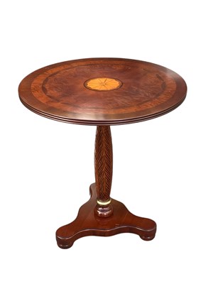 Lot 2242 - A reproduction inlaid circular occasional...
