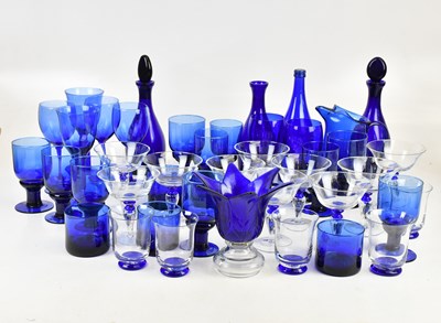 Lot 337 - A collection of decorative blue glass...