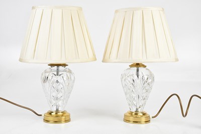 Lot 327 - WATERFORD; a pair of cut glass table lamps,...