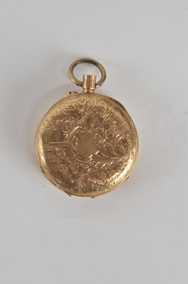 Lot 1784 - A lady's small 14K gold pocket watch, the case...