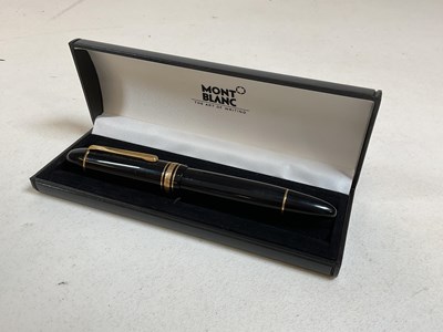 Lot 111 - MONT BLANC; a boxed black bodied fountain pen...