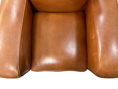 Lot 47 - A modern brown leather upholstered Art Deco...