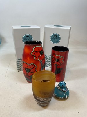 Lot 223 - POOLE POTTERY; two contemporary boxed vases,...