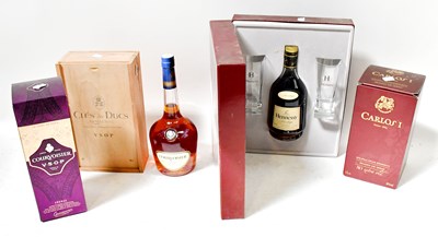 Lot 1012 - A boxed bottle of Courvoisier VSOP, a bottle...