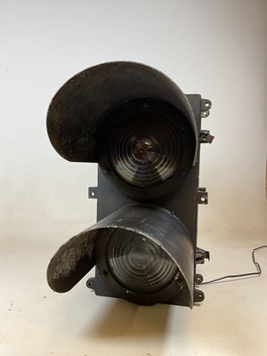 Lot 46 - A large railway double light with stepped...