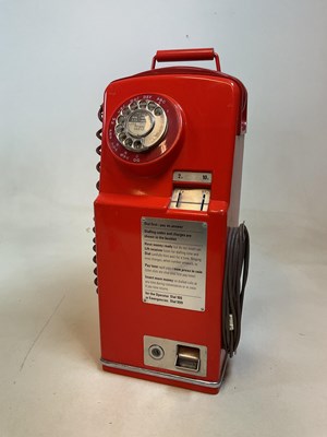 Lot 100 - A vintage red bodied hospital telephone to be...