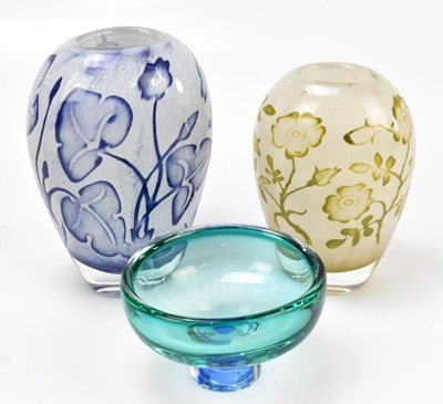 Lot 337 - KOSTA BODA; two ovoid glass vases