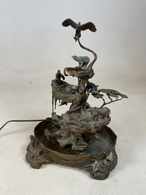 Lot 209 - FRANKLIN MINT; a bronze tree of life fountain,...