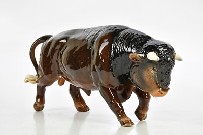Lot 249 - SYLVAC; a ceramic figure of a bull, length 37cm.