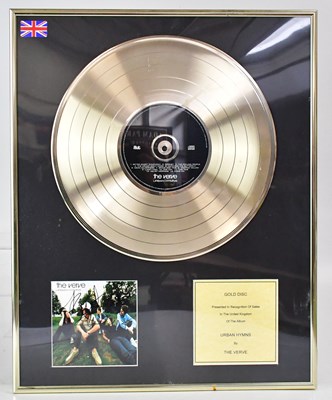 Lot 321 - THE VERVE; a gold disc, 'Urban Hymns', framed...