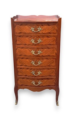 Lot 2211 - A reproduction French style six drawer chest,...