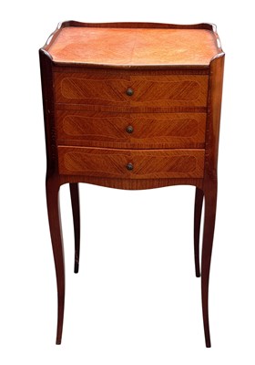 Lot 2216 - A reproduction French style three drawer side...