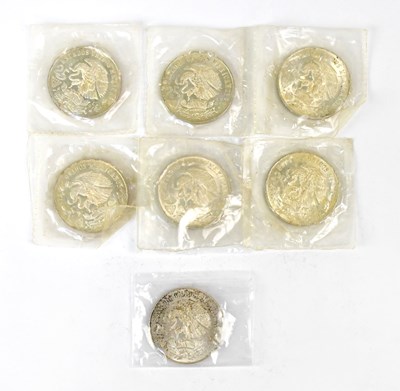 Lot 974 - Seven Mexican commemorative silver coins, 720...