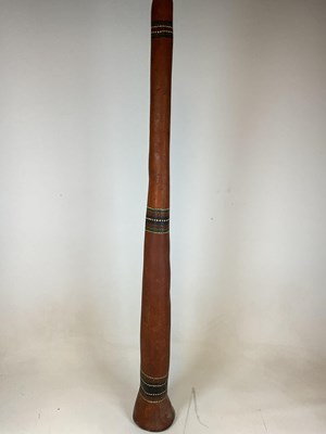 Lot 37 - An Aboriginal didgeridoo with three bands of...