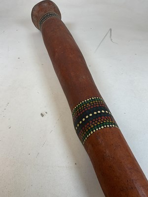 Lot 52 - An Aboriginal didgeridoo with three bands of...