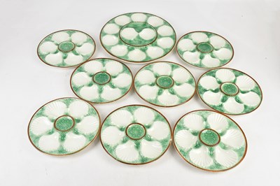 Lot 196 - A set of eight Continental majolica style...