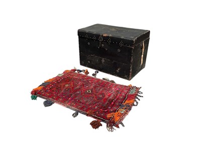 Lot 1237 - A vintage brass studded trunk, width 72.5cm,...