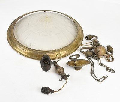 Lot 300 - An Art Deco frosted and moulded glass...