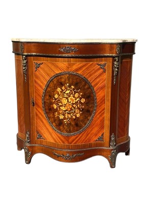 Lot 2203 - A reproduction French style inlaid serpentine...