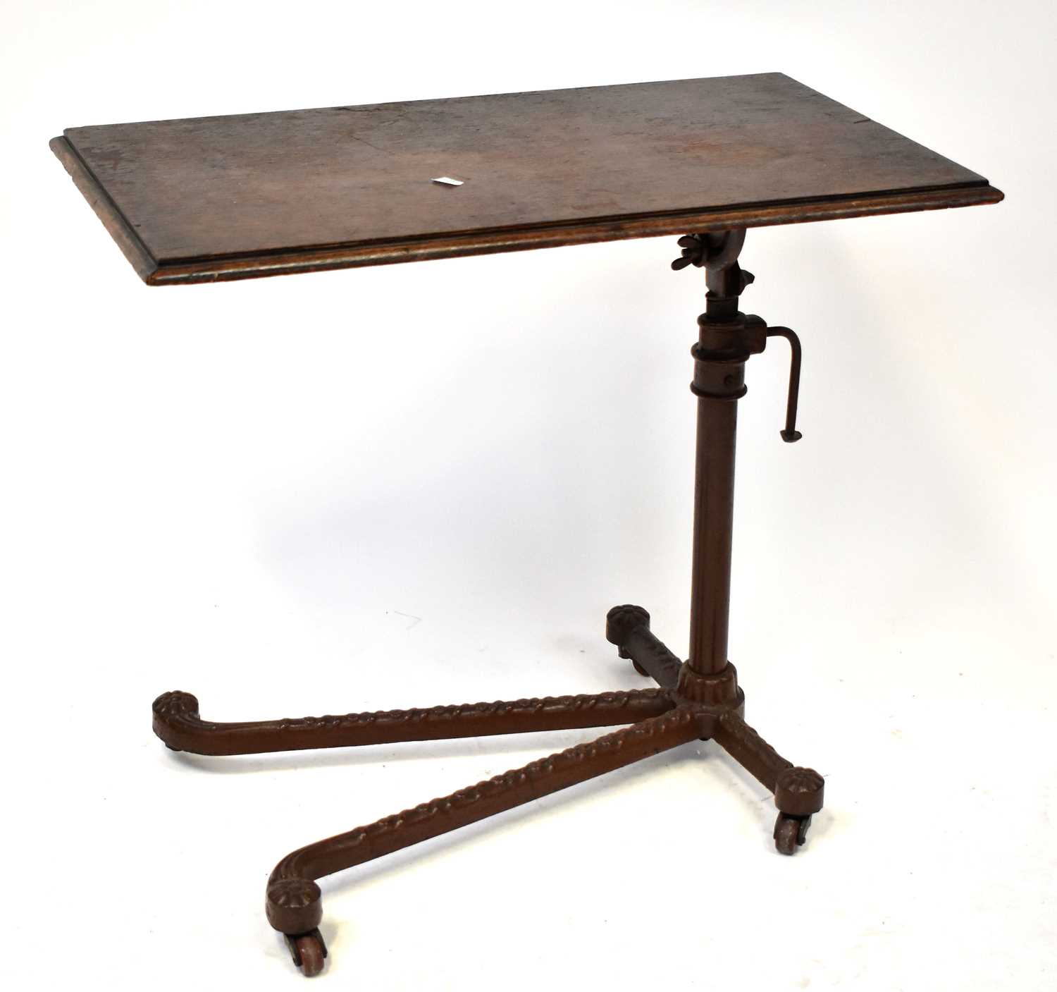 Lot 12 - An early 20th century oak and painted cast...