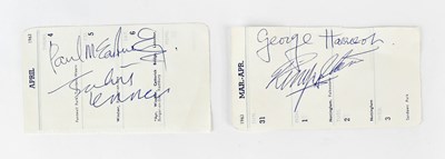 Lot THE BEATLES; a full set of signatures,...