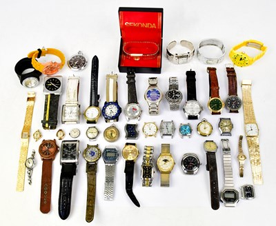 Lot 1612 - A collection of fashion wristwatches, to...