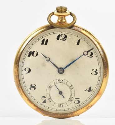 Lot 506 - An 18ct yellow gold crown wind open faced...