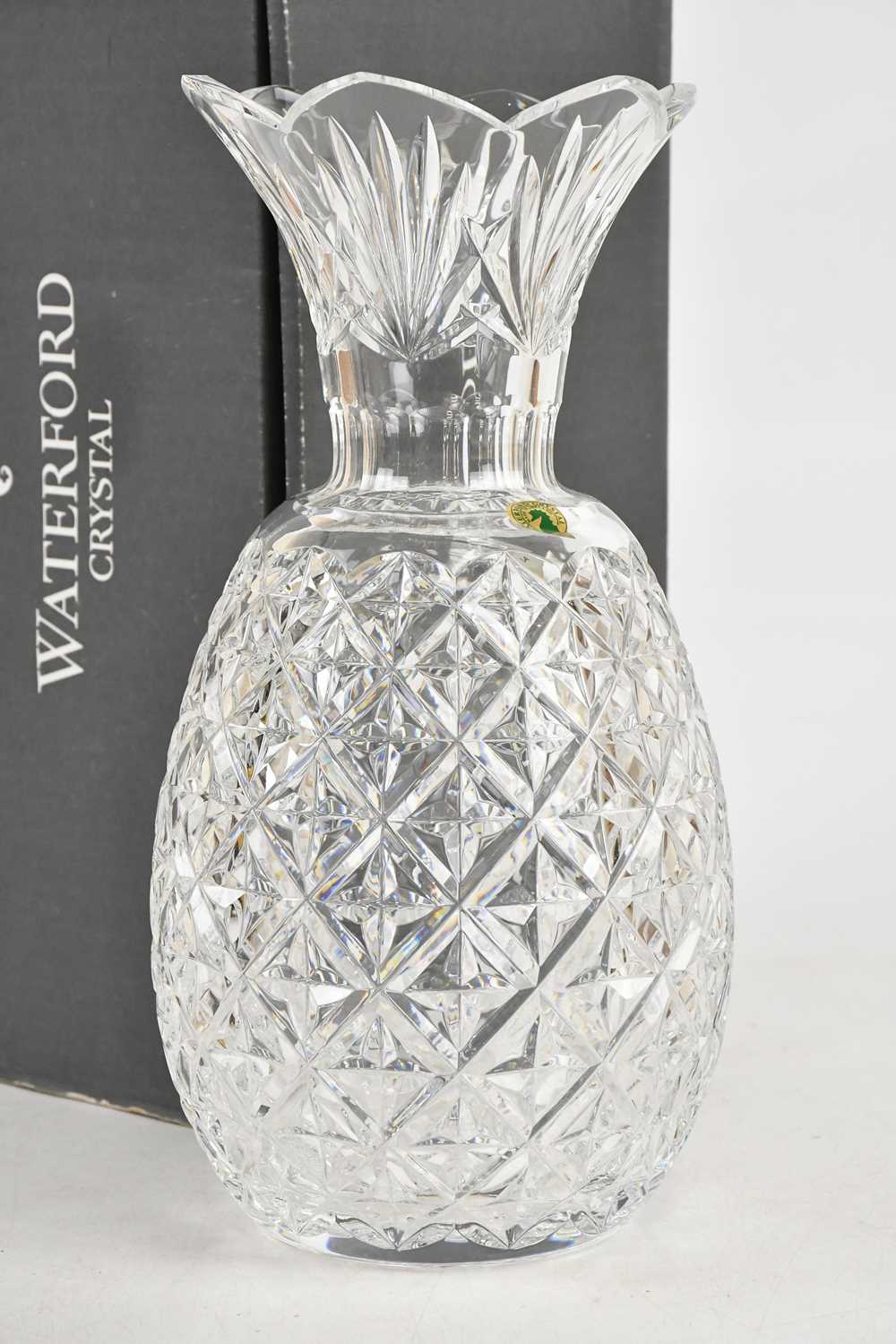 Lot 314 - WATERFORD; a crystal pineapple vase, height...
