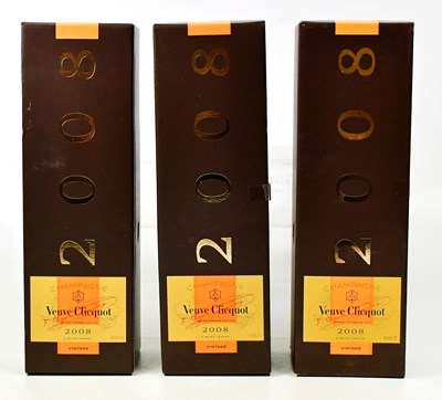 Lot 998 - Three boxed bottles of Veuve Clicquot...