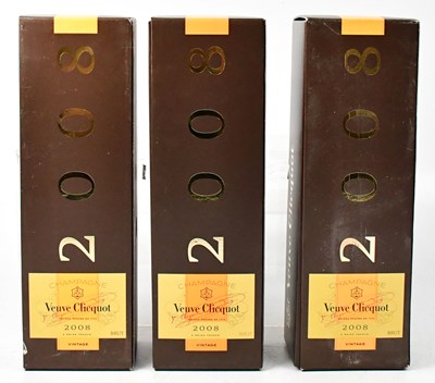 Lot 999 - Three boxed bottles of Veuve Clicquot...