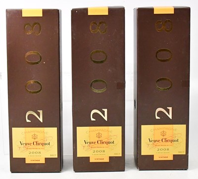 Lot 1000 - Three boxed bottles of Veuve Clicquot...