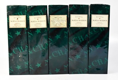 Lot 1006 - Five boxed bottles of Moët and Chandon Brut...
