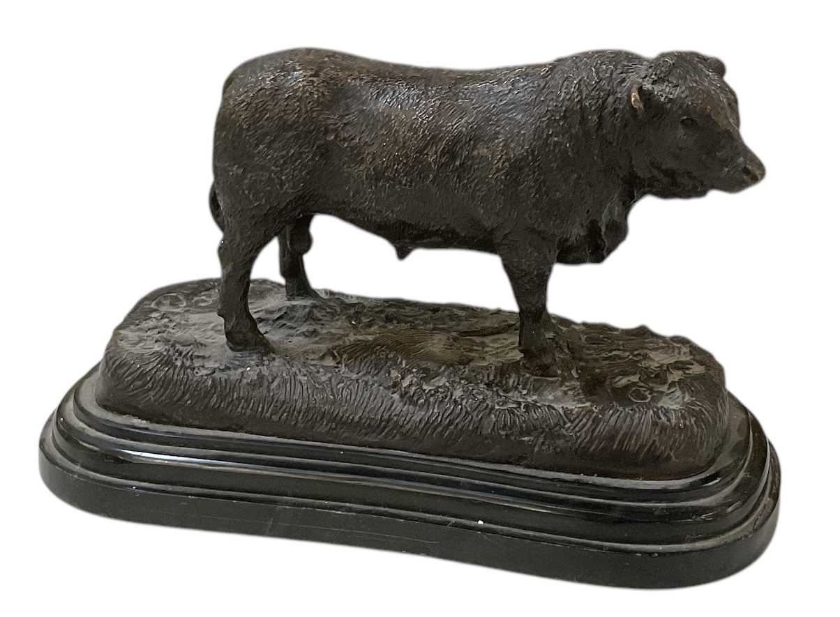 Lot 693 - JULES MOIGNIEZ; a modern patinated bronze...