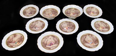 Lot 506 - A 19th century Continental porcelain ten piece dessert service