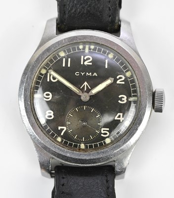 Lot 568 - CYMA; a gentleman's stainless steel military...