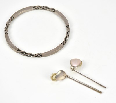 Lot 50 - GEORG JENSEN; a sterling silver bangle, model...