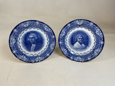 Lot 295 - ROYAL DOULTON; a pair of blue and white...