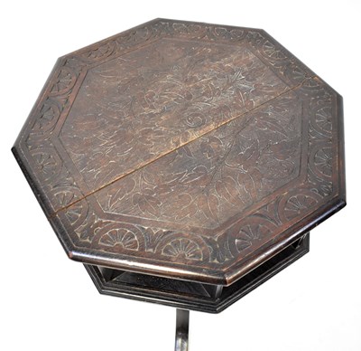 Lot 20 - An early 20th century carved oak octagonal...