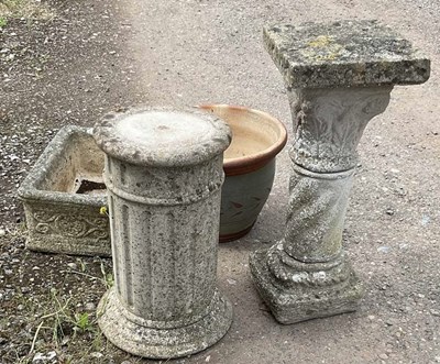 Lot 675 - A reconstituted stone garden trough planter,...