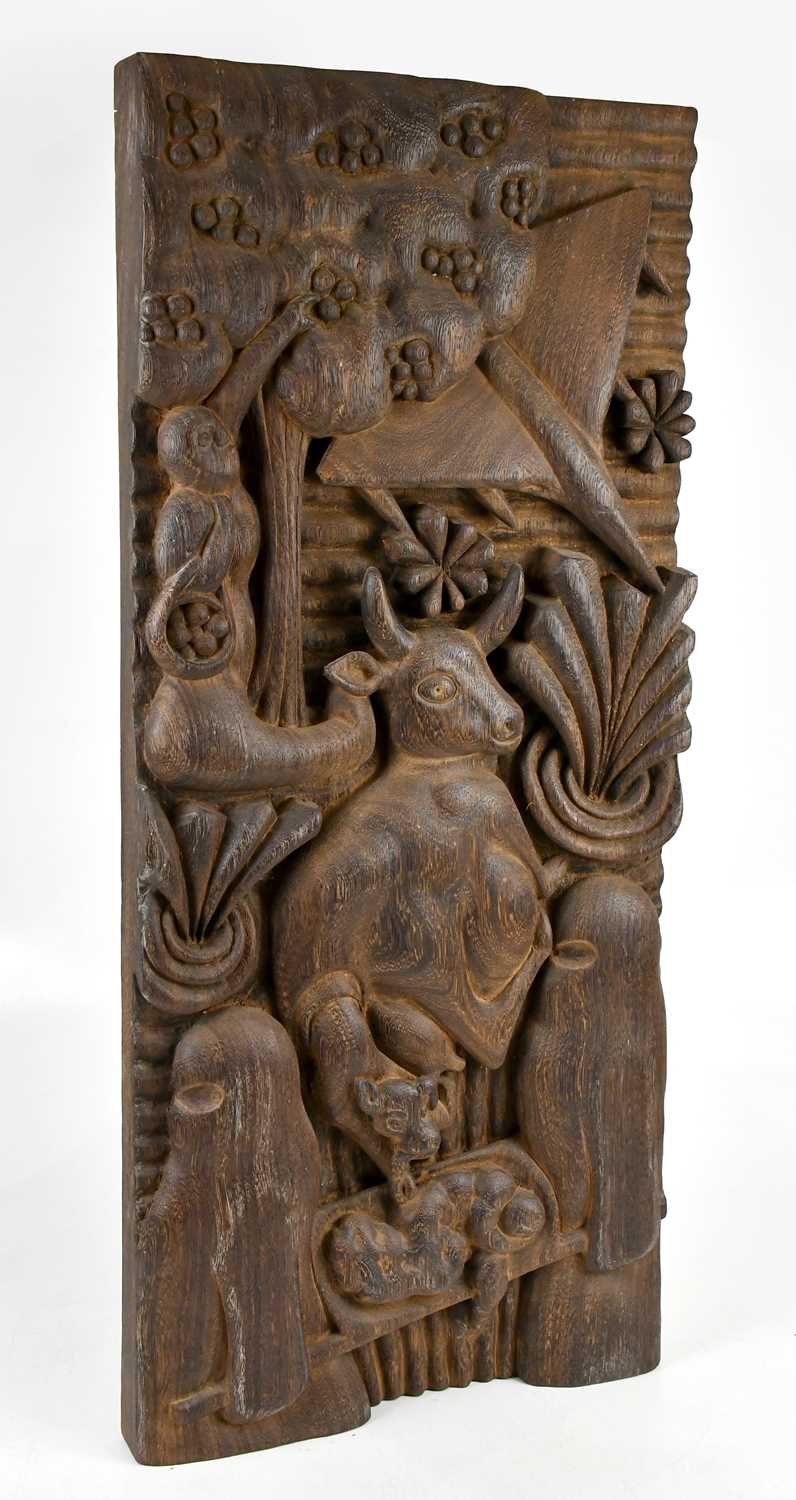 Lot 143 - DAVID GILBERT (1928-2016); carved and burnt...