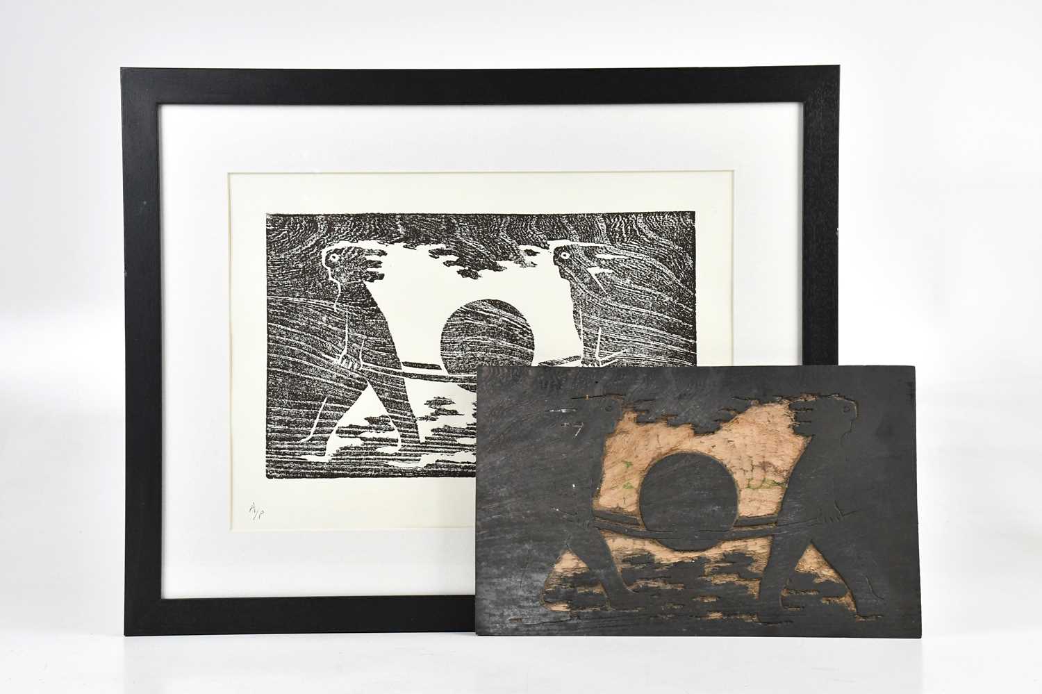 Lot 6 - DAVID GILBERT (1928-2016); woodblock print and...