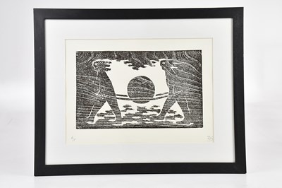 Lot 6 - DAVID GILBERT (1928-2016); woodblock print and...