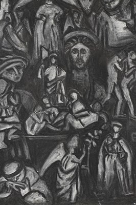 Lot 13 - DAVID GILBERT (1928-2016); charcoal, 'Rising...