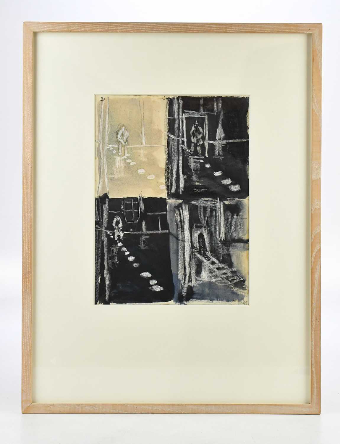 Lot 33 - DAVID GILBERT (1928-2016); ink and colour wash,...